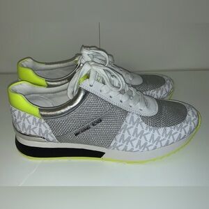 Michael Kors white / neon sneakers 8.5